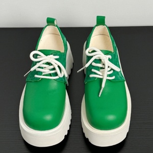 Nuevos Zapatos Derby Verdes para Hombre, para Exteriores, con Suela Gruesa de 6 cm de Altura, Adecuados para Uso Formal en la Oficina, Hechos de Cuero - Product Image 4