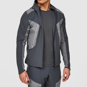 Nouvelle veste à capuche tissée pour <span class=keywords><strong>homme</strong></span> grande taille, coupe-vent en polyester, avec logo personnalisé réfléchissant et fermeture éclair, idéale pour le <span class=keywords><strong>jogging</strong></span> - Product Image 2