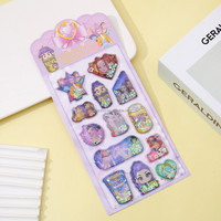 Autocollants 3D à paillettes en forme d'animaux, décorations aquatiques, autocollants PVC imperméables, adaptés à la décoration de journaux et d'agendas DIY pour enfants