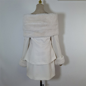 2024 abito di pelliccia simulata in stile principessa autunnale e invernale, la ricca <span class=keywords><strong>ereditiera</strong></span> indosserà un abito con collo di pelliccia - Product Image 4