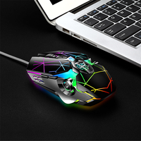 Souris de jeu filaire optique RGB rétroéclairée LEAVEN S30, accessoires informatiques, lumière respirante, e-sport, haute résolution 6400 DPI