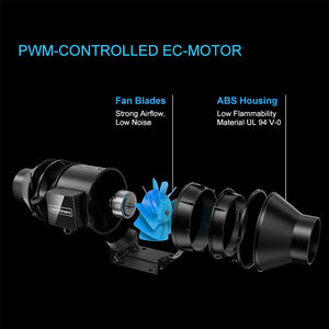 2024 Smart WIFI APP Controller 4 polegadas <span class=keywords><strong>Air</strong></span> Filtration Kit Inline Duct Fan <span class=keywords><strong>Carbon</strong></span> <span class=keywords><strong>Filter</strong></span> Ventilation Combo para Plant Growing Tent - Product Image 6