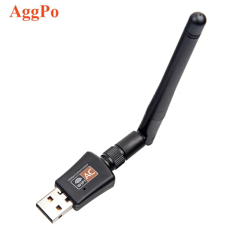 Adaptor USB WiFi untuk PC-adaptor jaringan nirkabel untuk Desktop dengan 2.4GHz, antena Dual Band pendapatan tinggi 5GHz