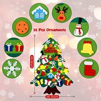Meilleures ventes du fabricant : Tableau d'activités en feutre Arbre de Noël DIY, Cadeaux de Noël pour enfants, Décoration pour fêtes, maison, porte et porte-manteau 70x100cm