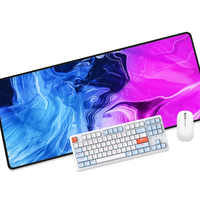 Tapis de Souris Gaming Grand Format, Art Fluide Abstrait Animé, Écologique, en Caoutchouc Thermocollant par Sublimation, Tapis de Bureau