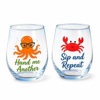 Verres à vin en acrylique transparent en gros, durables, résistants aux chutes, en forme d'œuf, sans pied, grande capacité, en forme de U