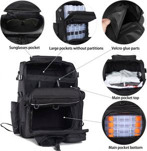 Échantillon gratuit : Sac de pêche multifonctionnel imperméable en tissu de luxe, boîte à accessoires de pêche, vert armée, idéal - Product Image 2