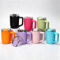 Tazas de Café Aisladas de Acero Inoxidable, Libres de BPA, para Viaje, con Asa y Tapa Deslizante, para Té y Leche, Set de Regalo, Venta al Por Mayor