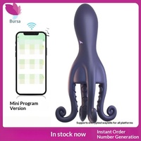 Masturbateur masculin Octopus Trainer à vibration tentaculaire, contrôle par télécommande/application, avec anneau de blocage, jouet sexuel