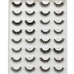 Cils personnalisés avec logo, série P <span class=keywords><strong>PY</strong></span>, courbure 15 mm, cils faux volumineux, cils courts et moelleux, cils synthétiques en bande complète - Product Image 1