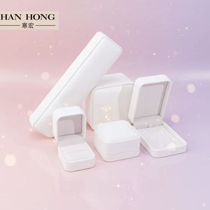 Wholesale Premium <strong>White</strong> Jewellery <strong>Box</strong> Personalized Custom logo Necklace Bracelet Earrings Ring Packaging Pu Leather <strong>Jewelry</strong> <strong>Box</strong> - Product Image 3