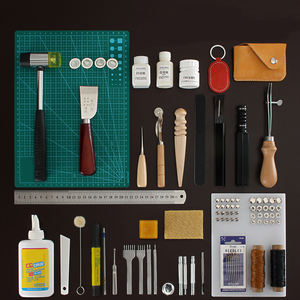Kit Profesional de Herramientas para Trabajar el Cuero WBG, Juego Completo de Herramientas para Artesanía en Cuero con <span class=keywords><strong>Hilo</strong></span> Encerado, Raspador, Punzón y Perforador - Product Image 6