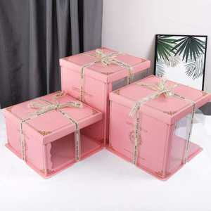 Hộp Đóng Gói Bánh Bằng Giấy Cao Trong Suốt Có Logo Tùy Chỉnh Hộp Nhựa PET Hình Tròn Hình Vuông Đám Cưới Sinh Nhật Màu Trắng Thực Phẩm & Đồ Uống Chấp Nhận - Product Image 4