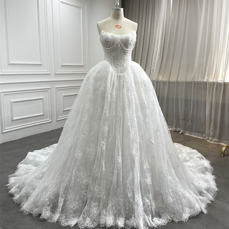 Custom Made Strapless Sleeveless Bride Gown