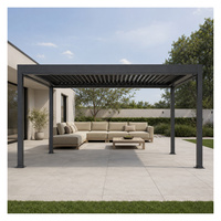 Pergola motorisée en aluminium avec éclairage LED, pergolas de jardin modernes, systèmes de pergola bioclimatiques, résistantes à la rouille, pour restaurant, bord de piscine