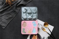 Moules à gâteau en silicone à thème de Noël, de qualité alimentaire, réutilisables, mignons, en silicone magnétique, pour chocolat, bonbons et glaces, DIY