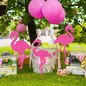 Customized Modern Design Large Pink Flamingo <b>Metal</b> Courtyard <b>Sign</b> Outdoor Lawn Decoration for <b>Garden</b> Floor <b>Sign</b> Small MOQ - Product Image 1