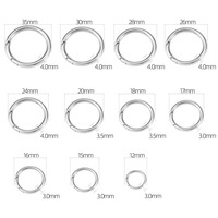 Edelstahl Metall Feder Tor O Ringe Verschluss Round Enhancer Short ener Ring Feder verschluss Anschluss für Handtasche Geldbörse
