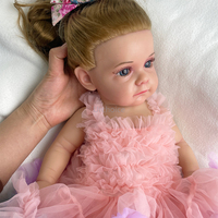 Poupées Reborn en Silicone Plein Corps Réalistes de 20 Pouces, Adorables Bébés Reborn Filles Douces et Lestées avec Cheveux Longs Implantés, Idéales pour Cadeau et Collectionneurs