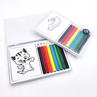 Mini ensemble de crayons de coloriage avec étui en plastique livre de papier de récréation pour livre de coloriage scolaire pour le dessin