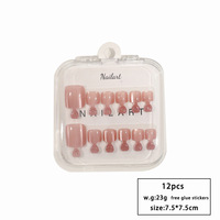 Faux Ongles à Presser Vert Teal Ombré Faits Main Couverture Complète Réutilisables en Gel avec Boîte de Présentation Transparente Logo Personnalisé Vente en Gros