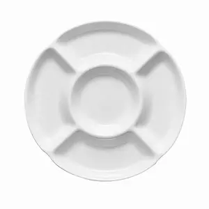 5格食品容器干果盘陶瓷坚果拼盘餐厅5节陶瓷格盘