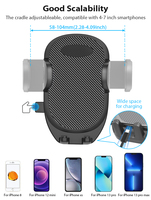 Support de téléphone réglable à long cou de cygne avec base extensible, sans secousses, pour porte-gobelet de voiture, rotation 360° °   Rotation pour iPhone Android