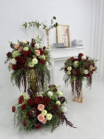 Chemin de table et décoration d'arche de mariage en fleurs artificielles de luxe personnalisées - Durable et de haute qualité