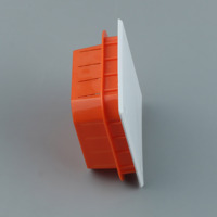 Boîte de jonction électrique carrée en PVC orange avec couvercle en plastique blanc, boîte de distribution dissimulée ignifuge