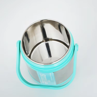 Boîte à lunch en silicone à trois couches isolées, étanche, à 3 compartiments, 1,5 L/1,9 L, pour les employés de bureau et les étudiants