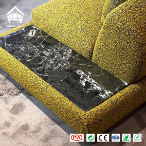 Divano Sezionale Curvo Moderno in Tessuto Bouclé con Tavolino Laterale in Marmo per Arredamento Soggiorno Villa Hotel Personalizzato One-Stop - Product Image 4
