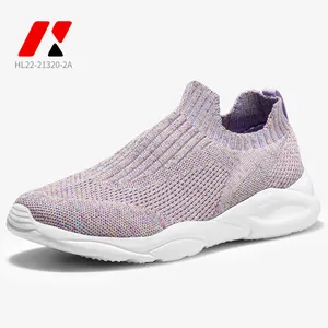 Kadın ayakkabı yumuşak taban yüksek kaliteli rahat spor kadın Sneakers kayma yürüyüş Flats ayakkabı kadın loafer'lar fly örgü ayakkabı