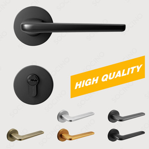 มืออาชีพการออกแบบที่ทันสมัยโลหะผสมสังกะสีคันโยกประเภทล็อคประตูและชุดมือจับสําหรับห้องนอนบ้านโรงแรม - Product Image 1