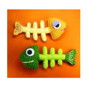 Pez hueso esqueleto patrón de ganchillo gato juguete coño - Product Image 1