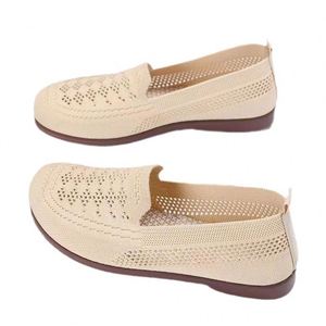 Zapatos Planos Casuales para Mujer, para Verano, Otoño, Invierno y Primavera, Parte Superior de Tejido Elástico, Plantilla de PVC, Cierre Deslizante, Punta Cerrada - Product Image 5