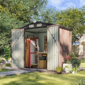 <b>Garden</b> Steel Shed 8x6 Ft With Vents For Outdoor <b>Tool</b> <b>Storage</b> - Product Image 4