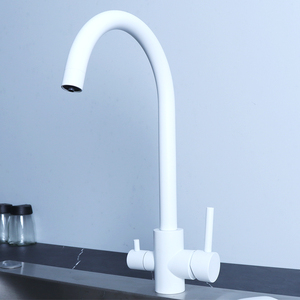 Barato doble manija oro blanco Acero inoxidable 4 vías filtro de agua grifo de cocina <span class=keywords><strong>Tao</strong></span> para Hotel apartamento Cocina - Product Image 2