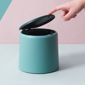 Monr bán buôn thiết kế hiện đại mini Thùng rác có thể Nhựa thùng rác New PP văn phòng bàn xô cho rác lưu trữ nhấn nắp - Product Image 5