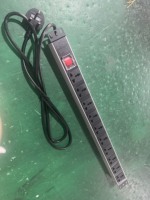 PDU universel d'exportation de pointe, 6 à 8 voies, interrupteur marche/arrêt, protection contre les surcharges, ampèremètre/voltmètre personnalisé, protection contre les surtensions, 10A 16A 250V 1U