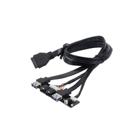 Boîtier PC double USB avant 3.0 câble monté sur panneau carte mère PCB Circuit imprimé entrée audio sortie fil d'extension