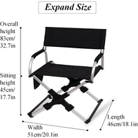 Chaise de Réalisateur Pliante Télescopique Compacte en Aluminium à Prix Promotionnel pour Pêche, Plage et Extérieur