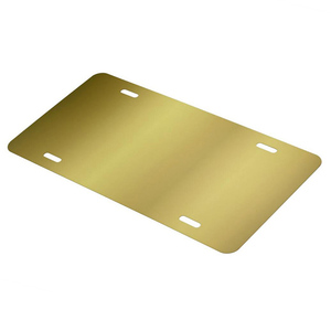 <span class=keywords><strong>Plaque</strong></span> d'<span class=keywords><strong>immatriculation</strong></span> vierge en aluminium plaqué or - Product Image 2
