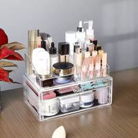 Boîte de maquillage de style tiroir en acrylique transparent Armoire de rangement pour soins de la peau cosmétiques de table Toilettage Dressing Bin