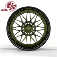Rines de Aleación de Aluminio Forjado de Dos Piezas de 18-26 Pulgadas, Color Verde, con Remaches y Borde Ancho, 6x139.7, Nuevos para Jeep Wrangler Tank, Tuning Todoterreno