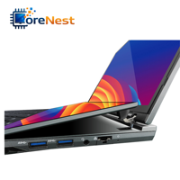 CoreNest Professional Dual Screen Laptop Intel Core I7 9750H Office Laptop 8GB 16GB 32GB RAM Touch Screen Business Workstation