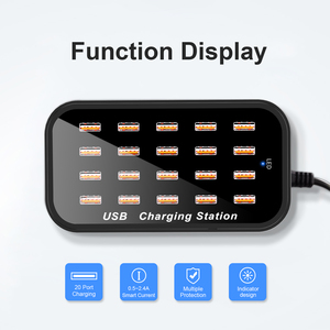 20 Ports 100W 20A Multiple <strong>USB</strong> Charger <strong>Station</strong> Multiport <strong>USB</strong> <strong>Charging</strong> Intelligent Detection for Smartphones Tablets with LED - Product Image 2