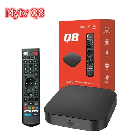 Nouveau Oem Custom Q8 Amlogic 905Y4 4K Tv Box Quad Core 64 bits AV1 4K HDR Android TV Box