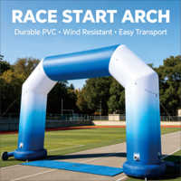 Arche gonflable grand format en tissu imperméable et durable, design haute visibilité, installation facile, taille et couleur personnalisables pour la publicité sportive