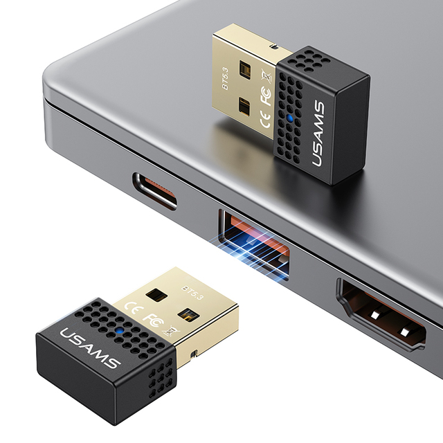 USAMS Mini BT 5.3 Wireless Receiver Dongle USB Adapter 204G WiFi Bluetooth Wireless Adapter for Computer