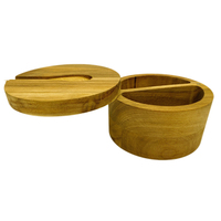 Boîte à épices moderne en bois d'acacia avec couvercle - Contenant de rangement pour assaisonnements pour l'organisation de la cuisine, sel, poivre et herbes